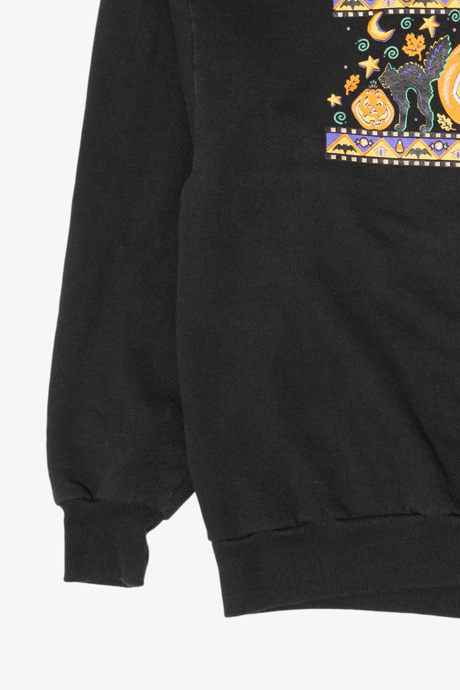 Vintage Halloween Black Cats And Jack O Lantern Sweatshirt (1990s)