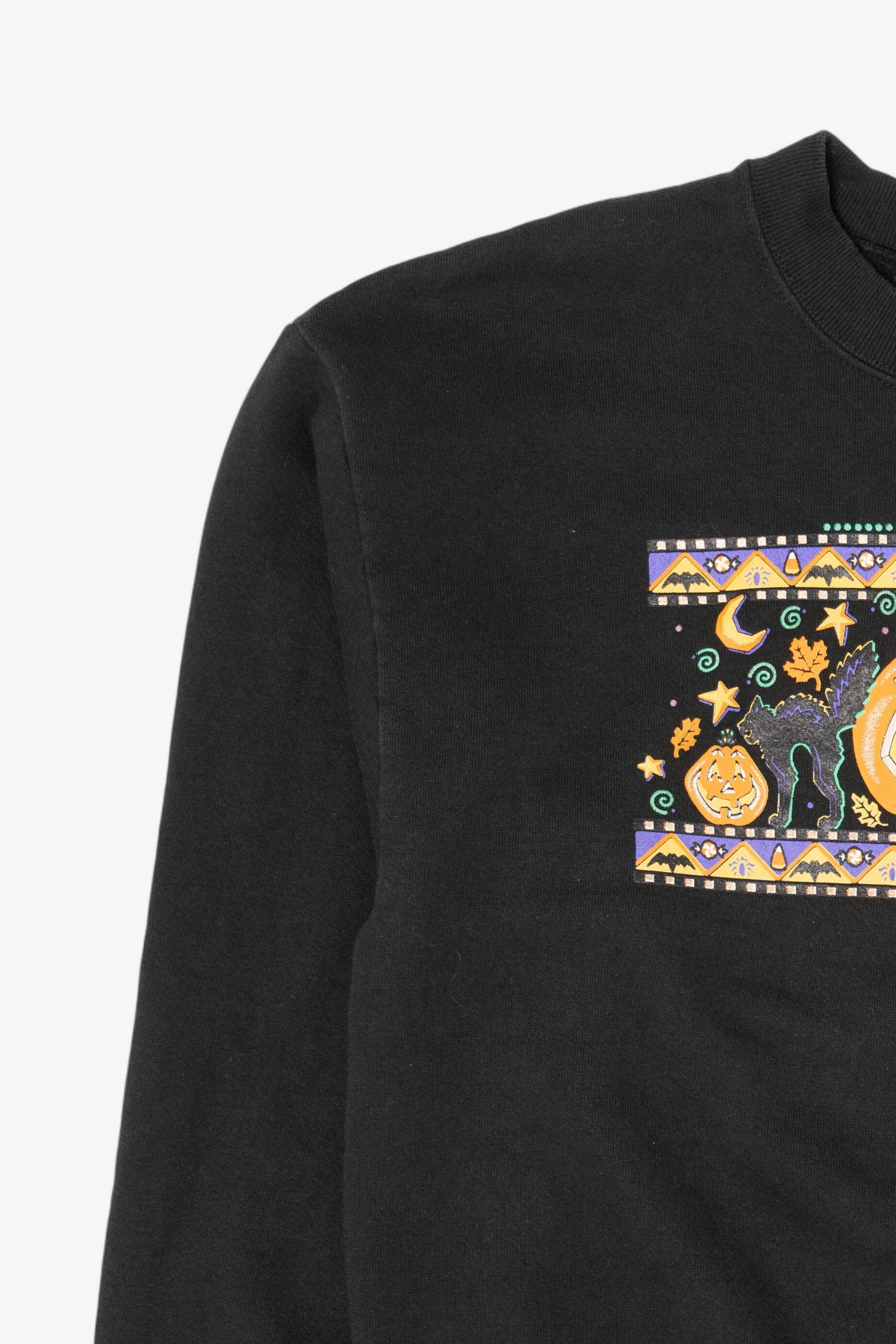 Vintage Halloween Black Cats And Jack O Lantern Sweatshirt (1990s)