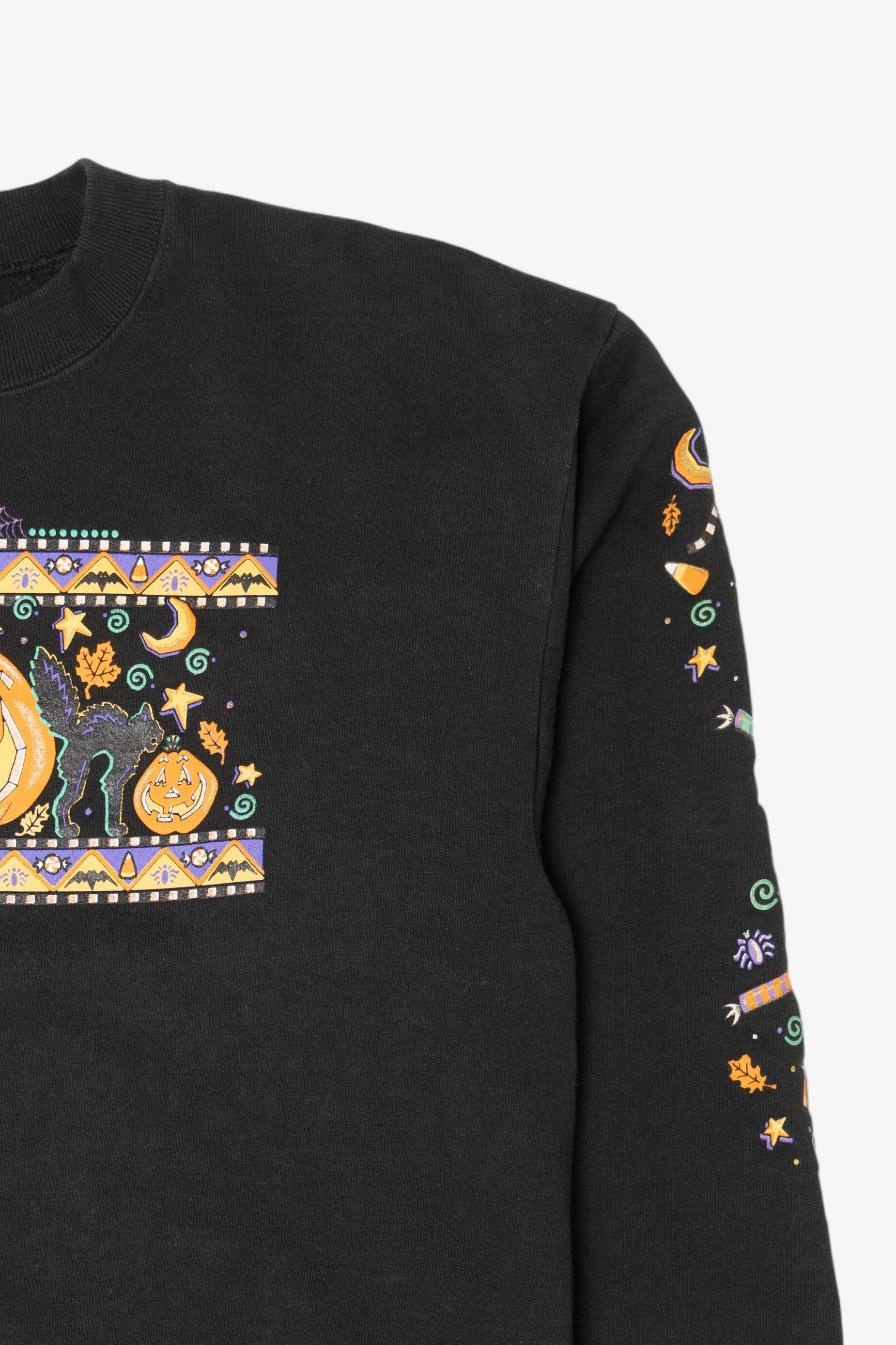 Vintage Halloween Black Cats And Jack O Lantern Sweatshirt (1990s)