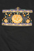 Vintage Halloween Black Cats And Jack O Lantern Sweatshirt (1990s)