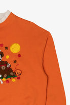 Vintage Orange Embroidered Teddy Bears Halloween Sweatshirt (1990s)