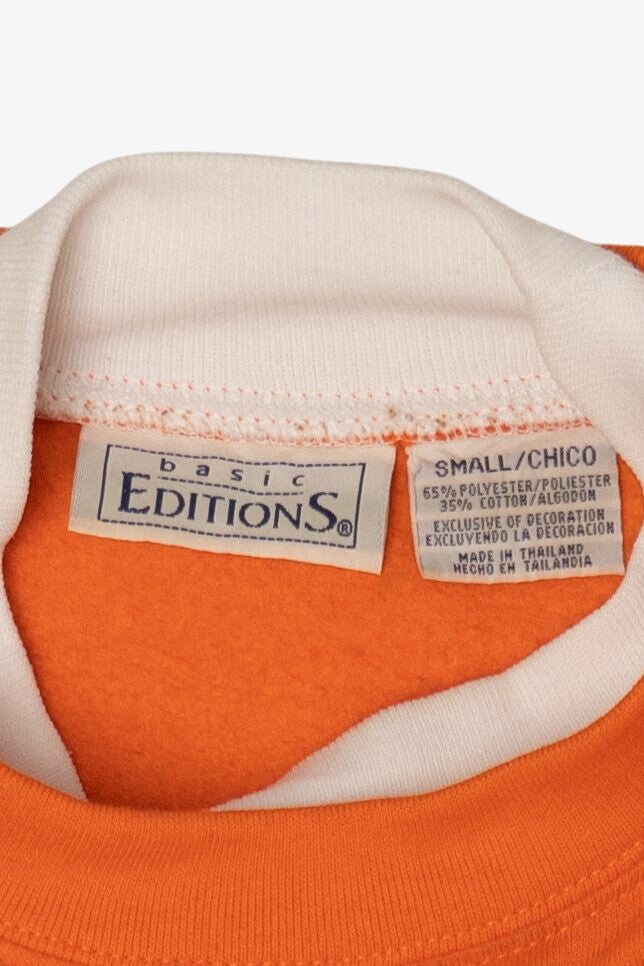 Vintage Orange Embroidered Teddy Bears Halloween Sweatshirt (1990s)