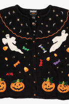 Vintage Trick Or Treat Candy Halloween Cardigan (1990s)