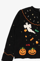 Vintage Trick Or Treat Candy Halloween Cardigan (1990s)