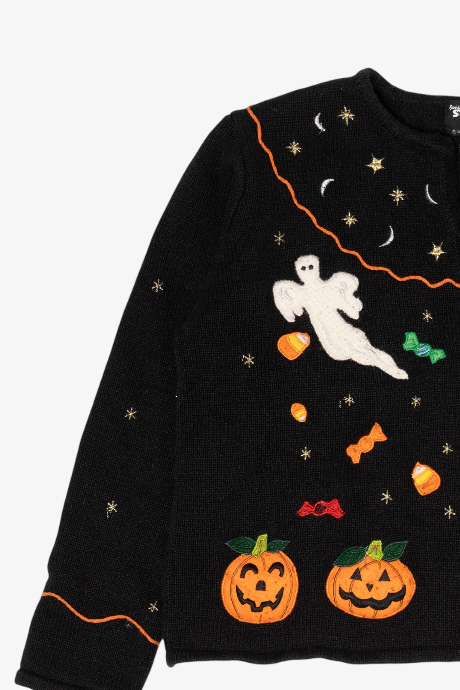 Vintage Trick Or Treat Candy Halloween Cardigan (1990s)
