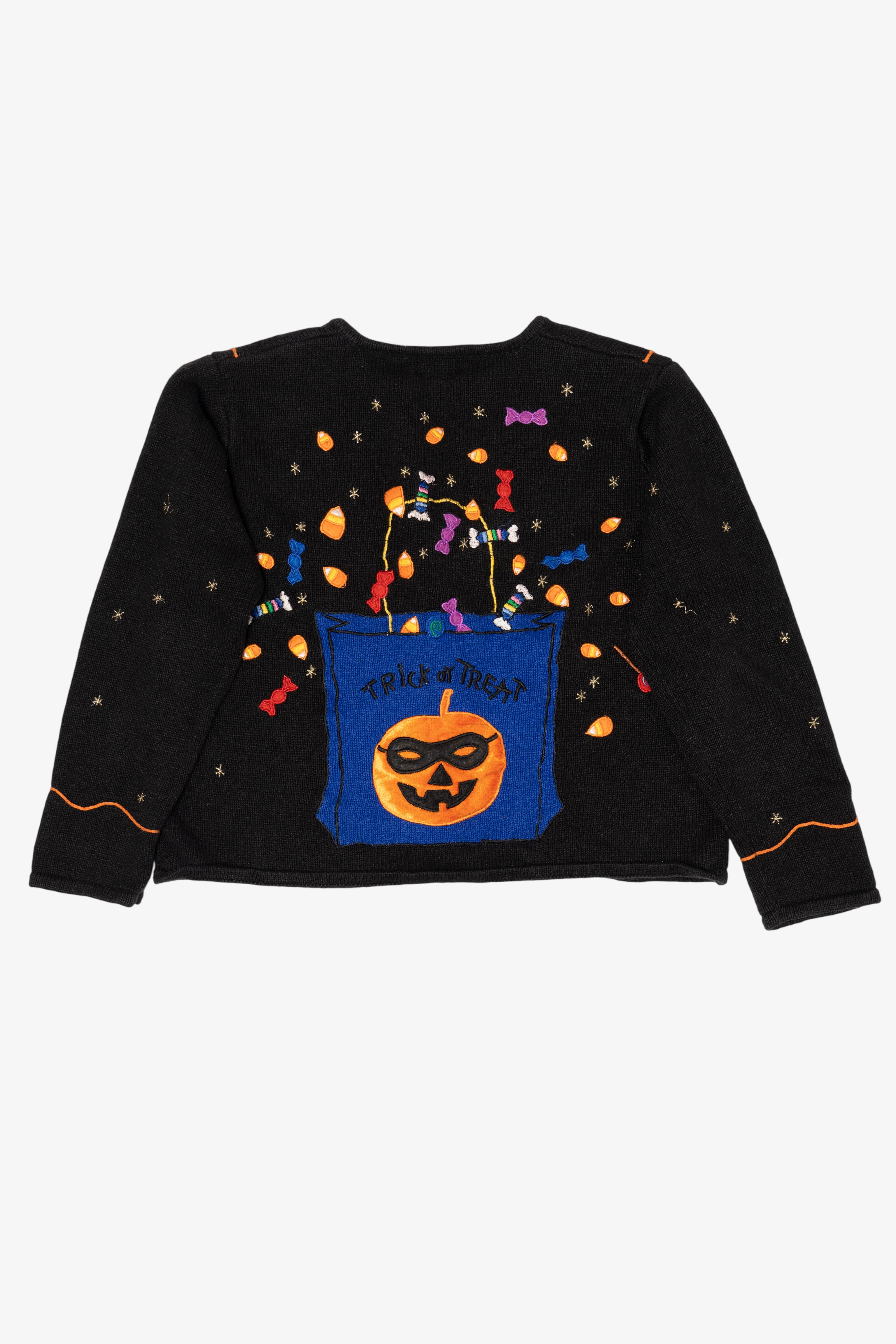 Vintage Trick Or Treat Candy Halloween Cardigan (1990s)