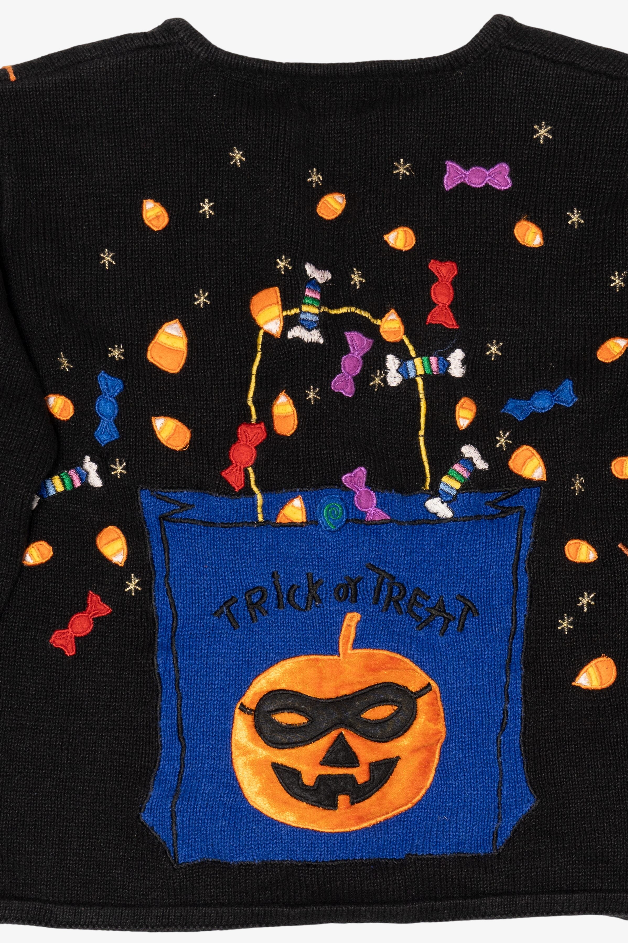 Vintage Trick Or Treat Candy Halloween Cardigan (1990s)