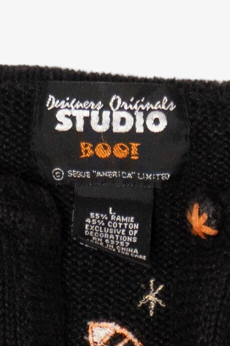Vintage Trick Or Treat Candy Halloween Cardigan (1990s)