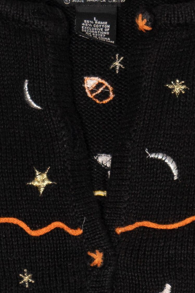 Vintage Trick Or Treat Candy Halloween Cardigan (1990s)