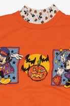 Vintage Orange Disney Mickey And Minnie Mouse Pumpkin Halloween Sweatshirt (1990s)