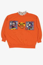 Vintage Orange Disney Mickey And Minnie Mouse Pumpkin Halloween Sweatshirt (1990s)