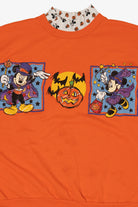 Vintage Orange Disney Mickey And Minnie Mouse Pumpkin Halloween Sweatshirt (1990s)