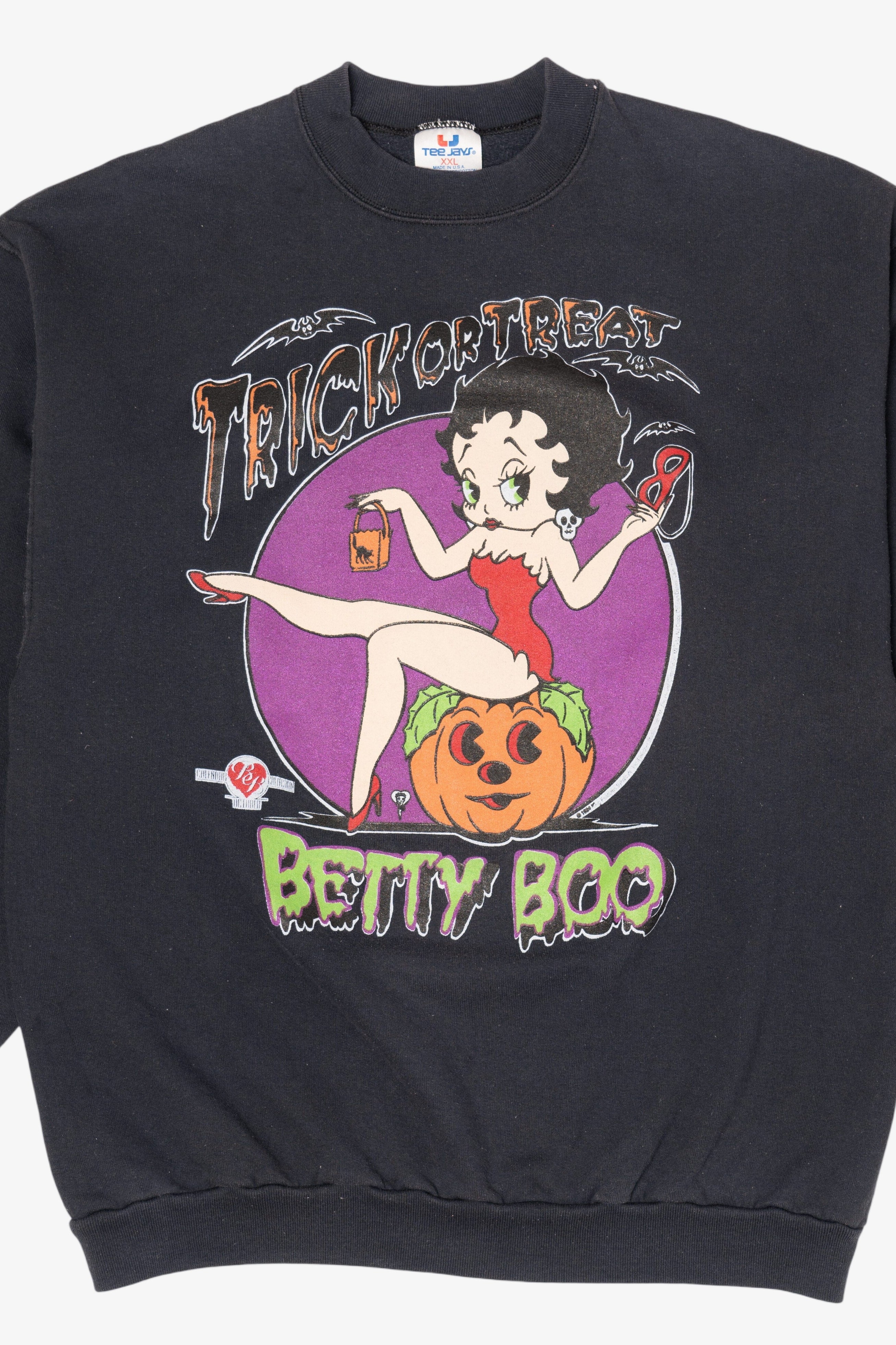 Vintage Betty Boop Trick Or Treat Front/Back Halloween Sweatshirt (1990s)