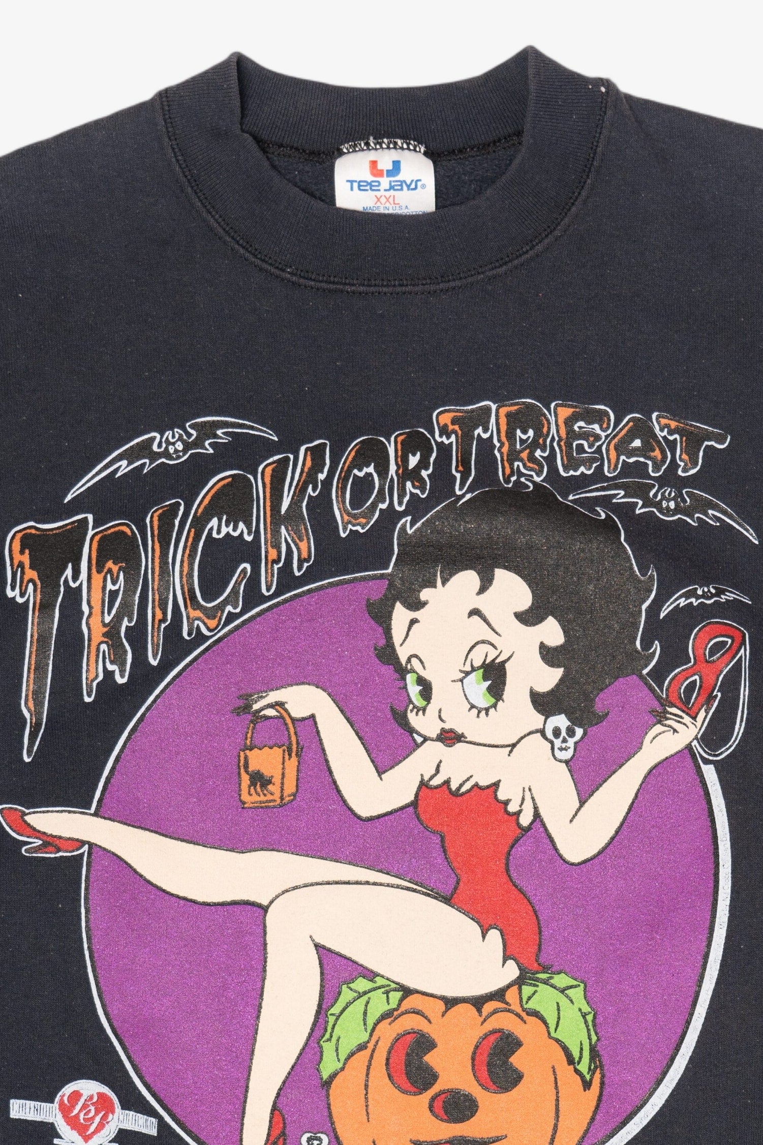 Vintage Betty Boop Trick Or Treat Front/Back Halloween Sweatshirt (1990s)