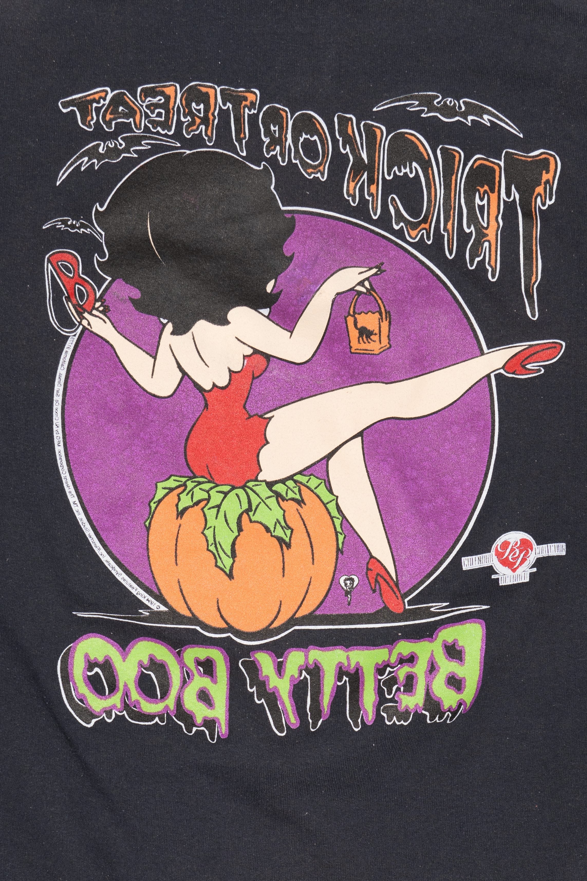 Vintage Betty Boop Trick Or Treat Front/Back Halloween Sweatshirt (1990s)