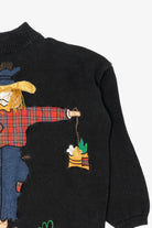 Vintage Scarecrow Autumn Harvest Colleen's Collectibles Halloween Sweater (1990s)