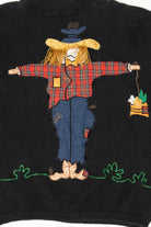 Vintage Scarecrow Autumn Harvest Colleen's Collectibles Halloween Sweater (1990s)