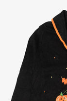Vintage Black Tiara Pumpkin Patch Halloween Cardigan (1990s)