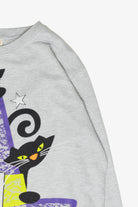 Witch Hat Black Cats Vintage Halloween Sweatshirt (2000s)
