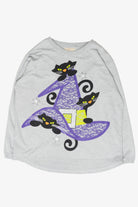 Witch Hat Black Cats Vintage Halloween Sweatshirt (2000s)