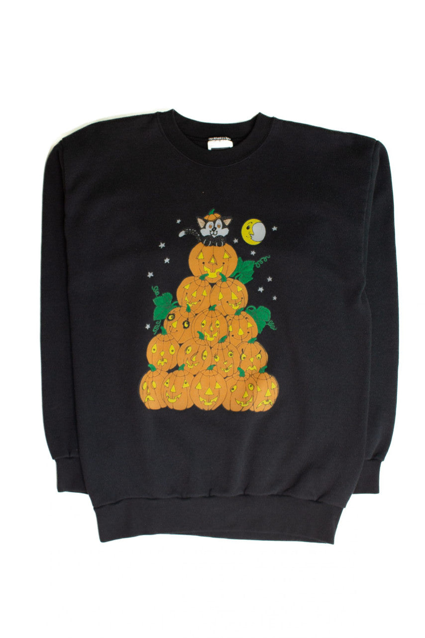Vintage Jack O' Lantern Stack Halloween Sweatshirt (1990s)