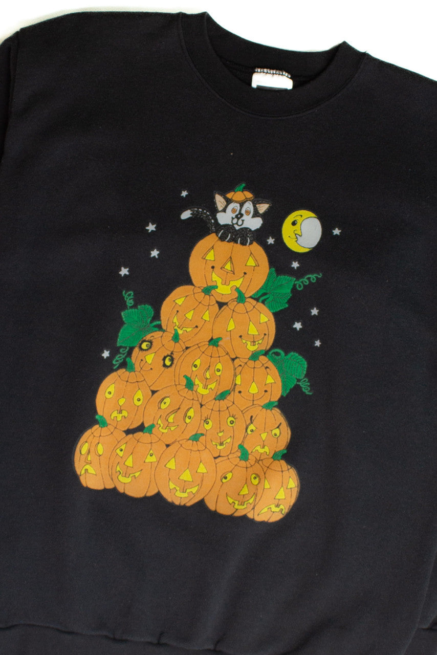 Vintage Jack O' Lantern Stack Halloween Sweatshirt (1990s)