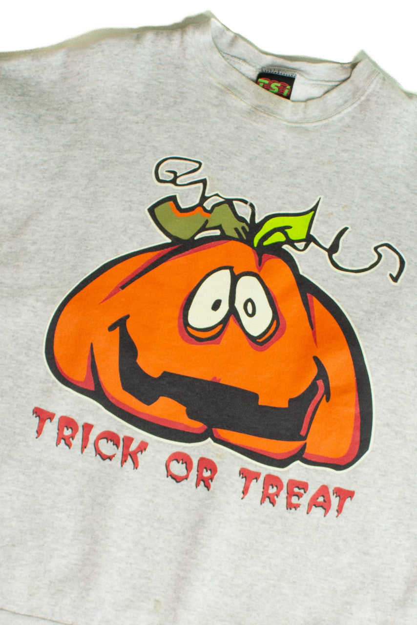 Vintage Crazy Pumpkin Halloween Sweatshirt (1990s)