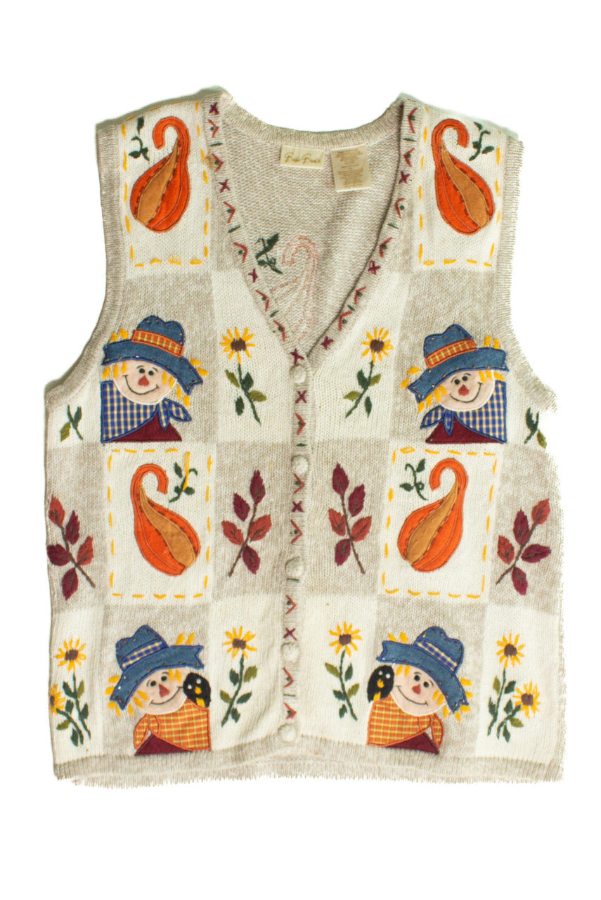 Vintage Gourds Fall Sweater Vest (1990s)