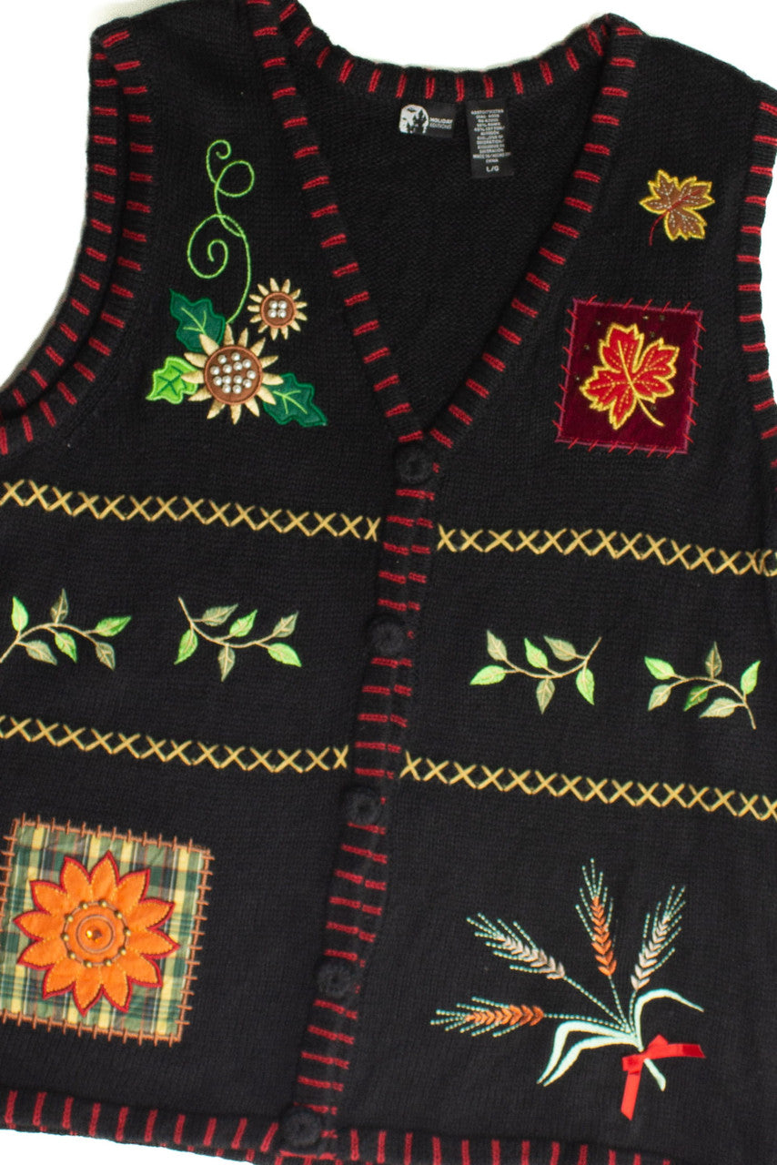 Vintage Acorn Fall Sweater Vest (1990s)