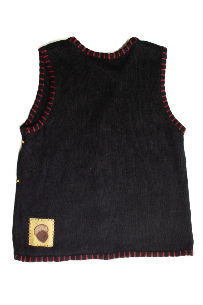 Vintage Acorn Fall Sweater Vest (1990s)