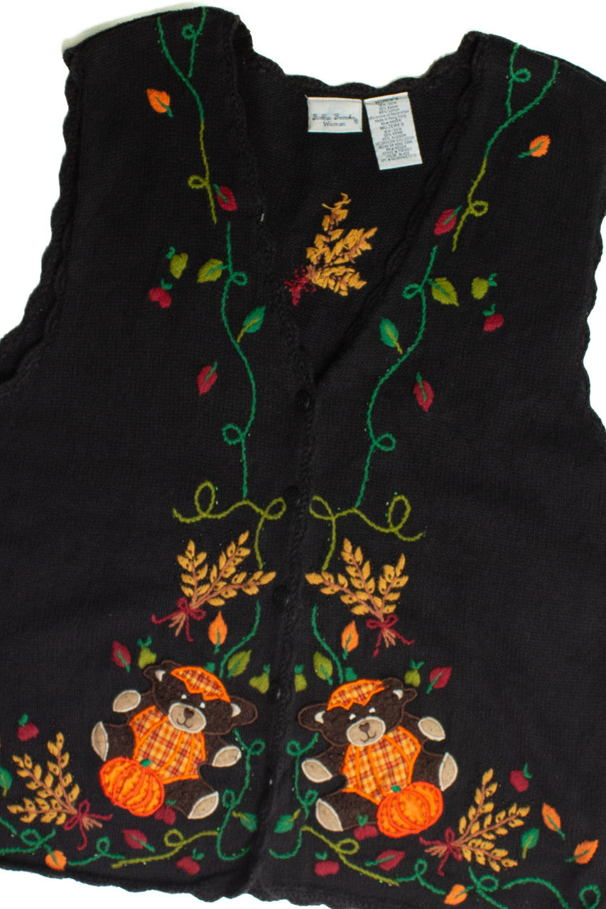 Vintage Teddy Bears Fall Sweater Vest (1990s)