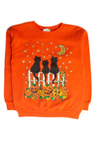 Vintage Fence Cats Halloween Sweatshirt (1990s)