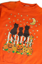 Vintage Fence Cats Halloween Sweatshirt (1990s) 1