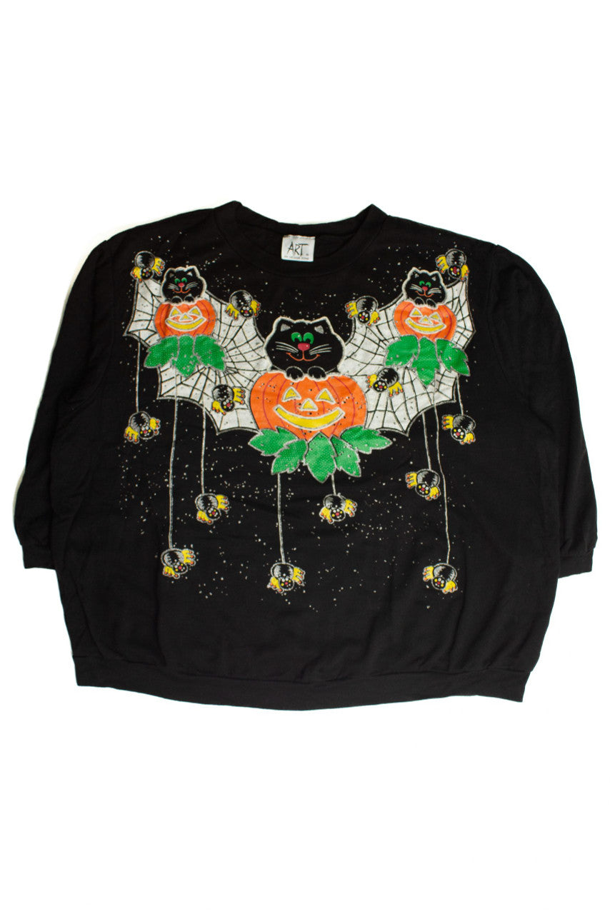 Vintage Spiderwebs Halloween Sweatshirt (1990s)