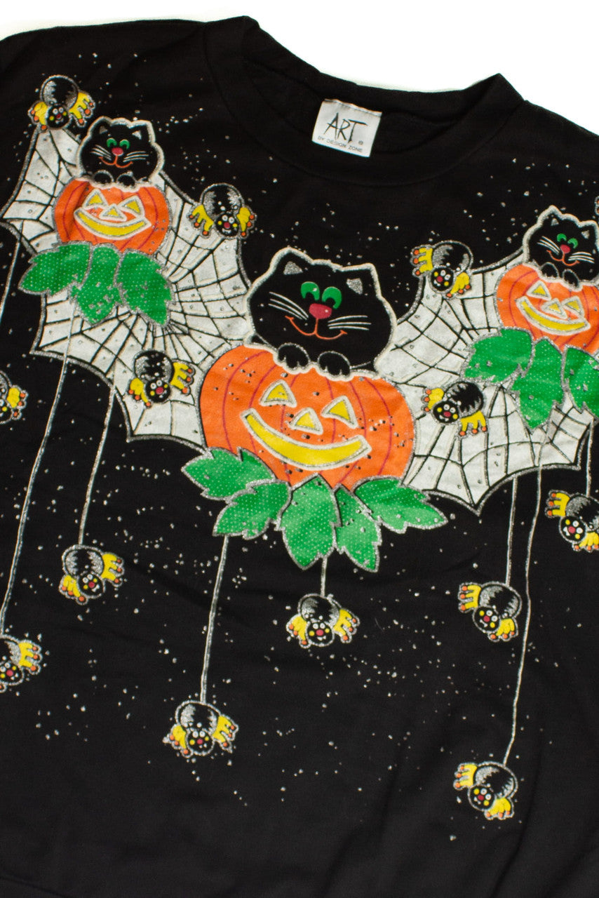 Vintage Spiderwebs Halloween Sweatshirt (1990s)