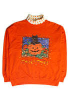 Vintage Candy Corn Turtleneck Halloween Sweatshirt (1990s)