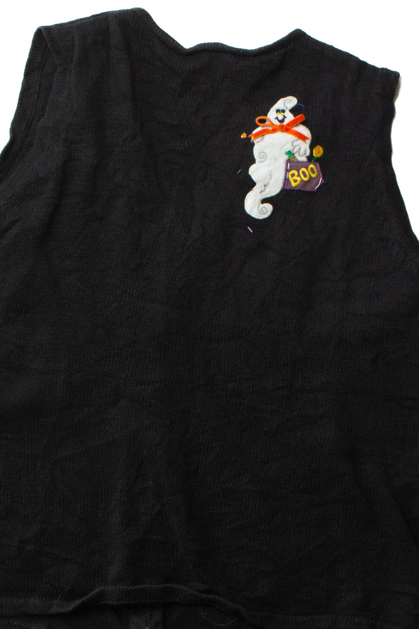 Vintage Ghosts & Candy Corn Halloween Vest (1990s)