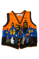 Vintage Orange Trick Or Treat City Halloween Vest (1990s)