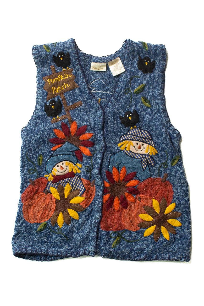 Vintage Pumpkin Patch Halloween Vest (1990s)