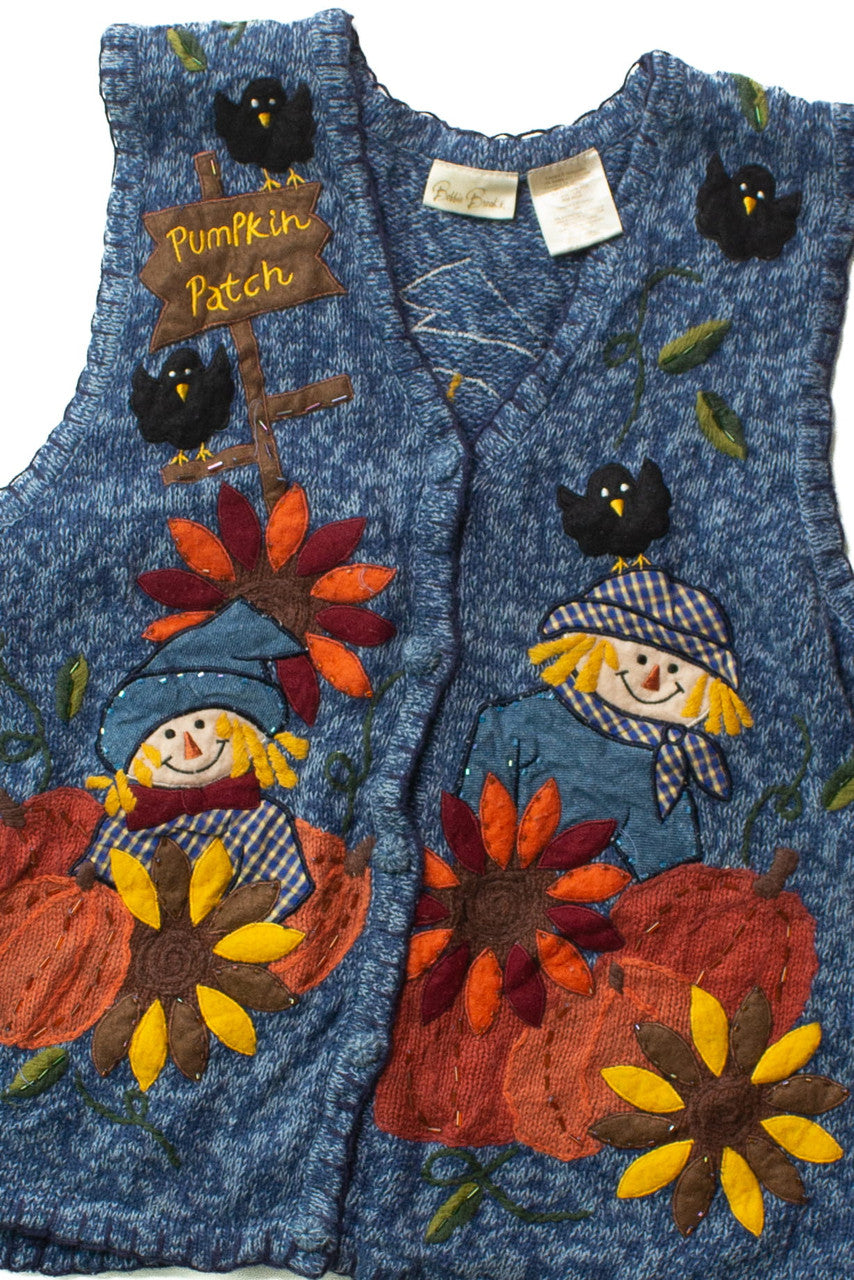 Vintage Pumpkin Patch Halloween Vest (1990s)