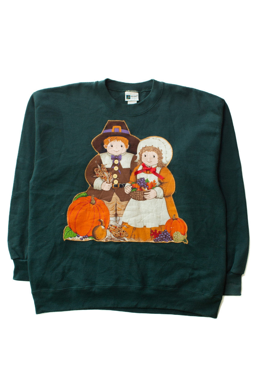 Vintage Pilgrim Couple Fall Sweatshirt (1990s)