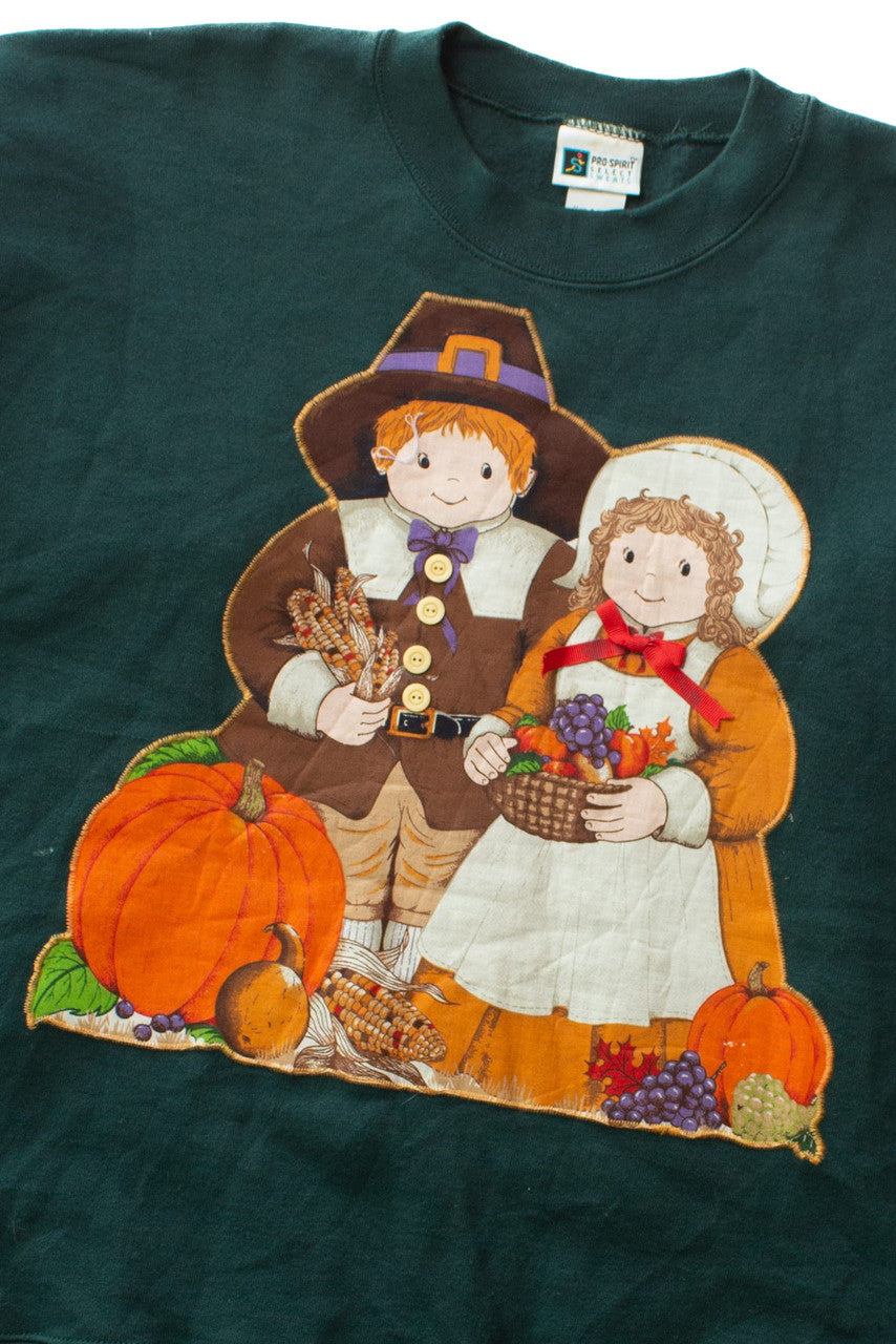 Vintage Pilgrim Couple Fall Sweatshirt (1990s)