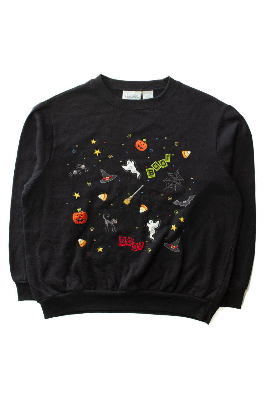 Vintage Boo Boo Embroidered Halloween Sweatshirt (1990s)