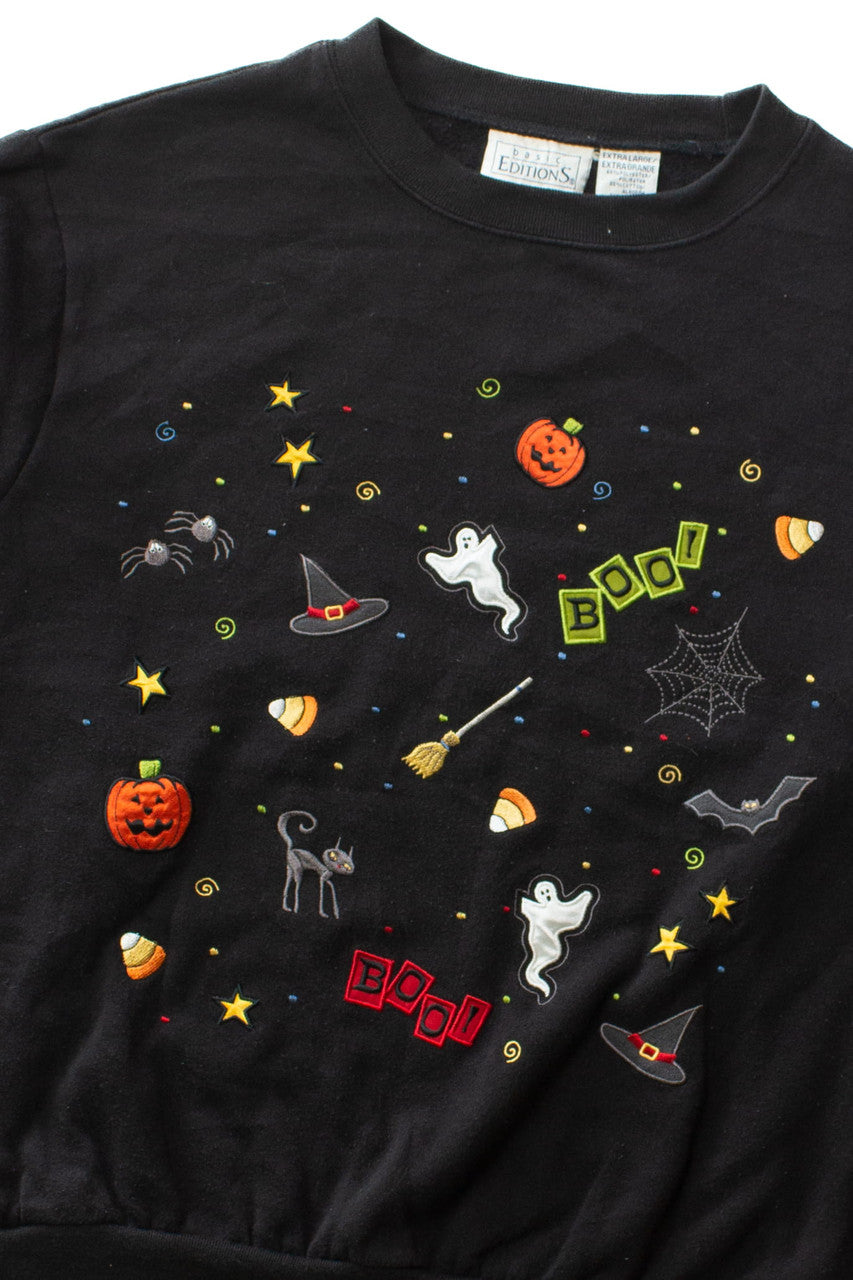 Vintage Boo Boo Embroidered Halloween Sweatshirt (1990s)