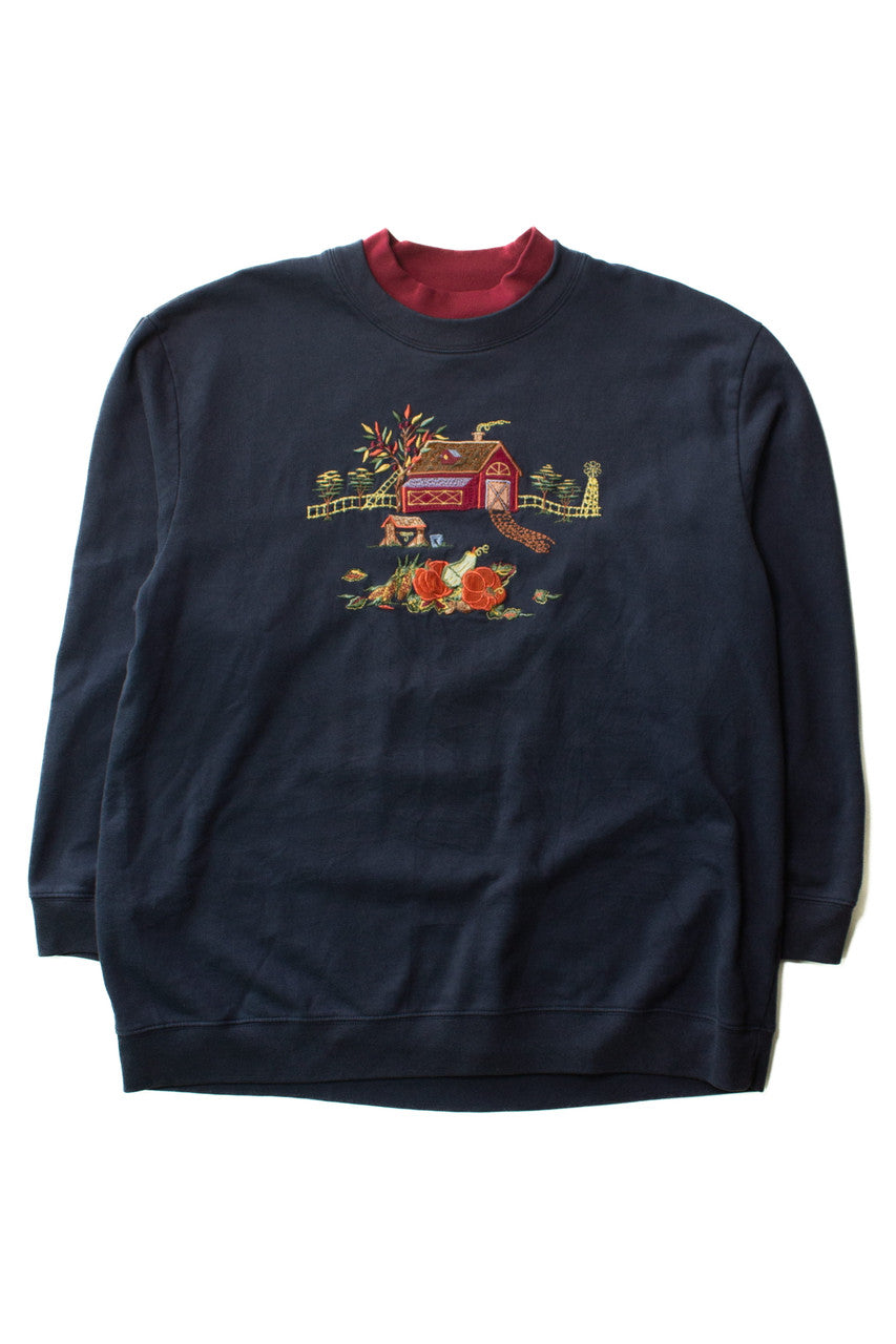 Vintage Farm Pumpkins Fall Sweatshirt (1990s)