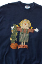 Vintage Embroidered Scarecrow Fall Sweatshirt (1990s) 576