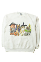 Vintage Costumed Cats Halloween Sweatshirt (1990s)