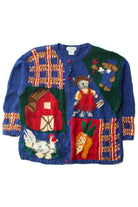 Vintage Fresh Apples Fall Harvest Cardigan Sweater (1990s)