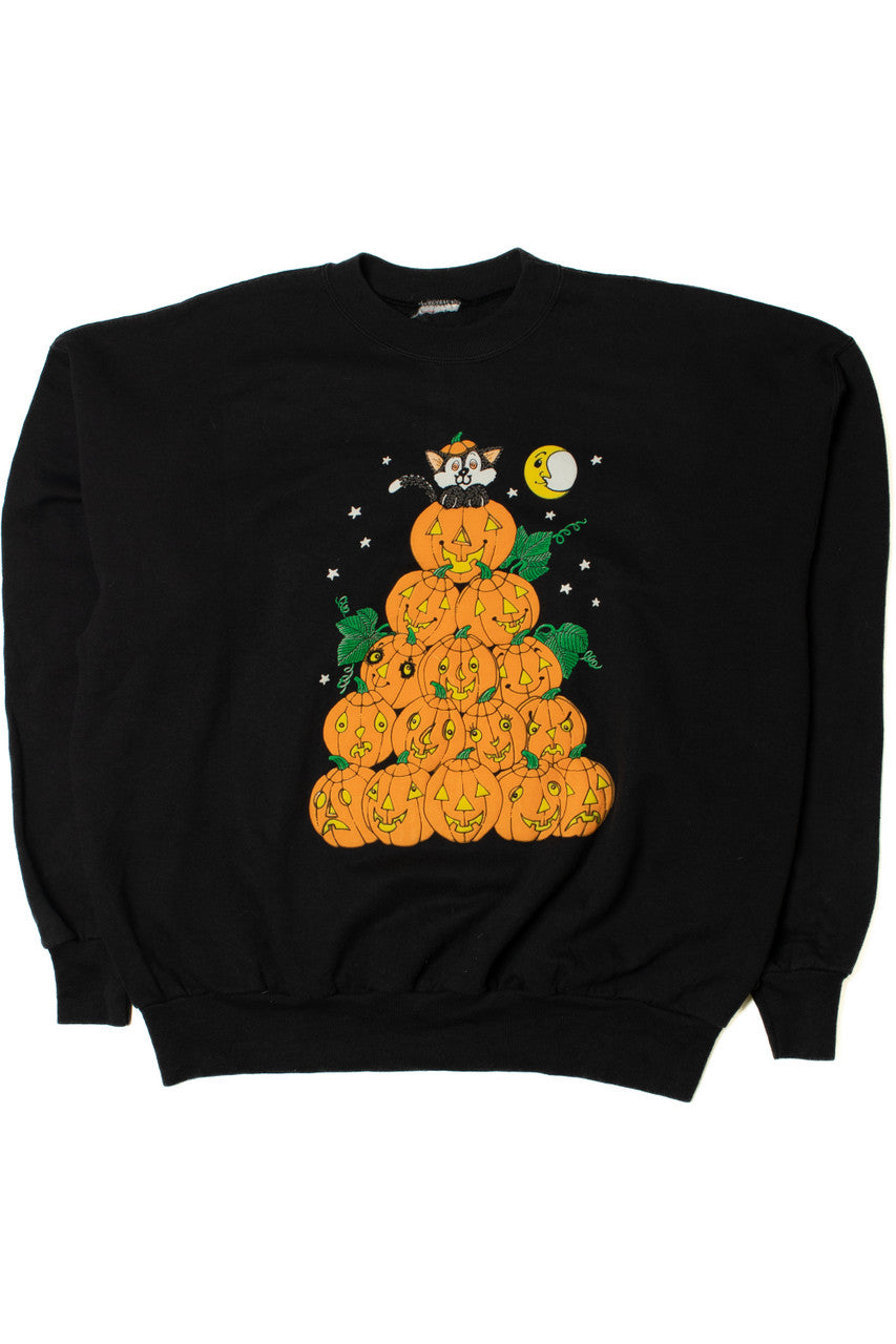 Vintage Peek-A-Boo Cat Halloween Sweatshirt