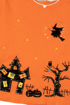 Sequin Beaded Haunted House Halloween Sweatshirt